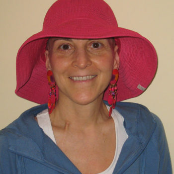 Author in one of her hats